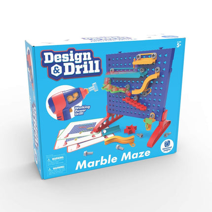 Learning Resources Design & Drill Marble Maze, Fine Motor Skills Construction Toy Marble Run