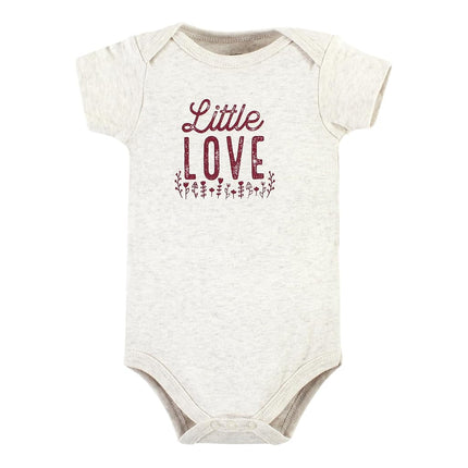 Hudson Baby Unisex Bebé Algodón Bodysuits, Little Love Flowers Paquete de 5, 6-9 Meses, Little Love Flowers Paquete de 5, 6-9 Meses