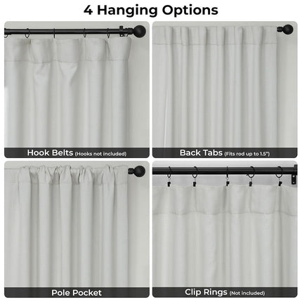 Cortina extra ancha de lino con oscurecimiento de ambiente HPD Half Price Drapes (1 panel) 100 x 84, BOCH-LN1855-84-DW, color Oyster