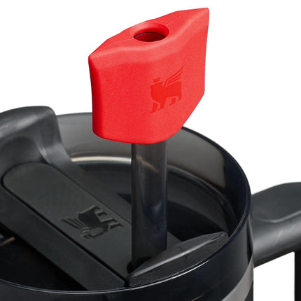 STANLEY Quencher Stay Smooth Anti-Pucker Straw Topper 2-Pack | Ergonomic Sip Through Straw Cap for Tumbler with Handle | Silicone Accessory for Drinking Cup | BPA-Free | Chili Red