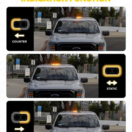 Xprite Rooftop Strobe Light Bar w/Control Panel, 42 LED Hazard Warning Emergency Flashing Plow Light for Construction Vehicles Towing Work Trucks Plows Pickup (Amber)
