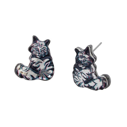 Betsey Johnson Womens Cat Stud Earrings