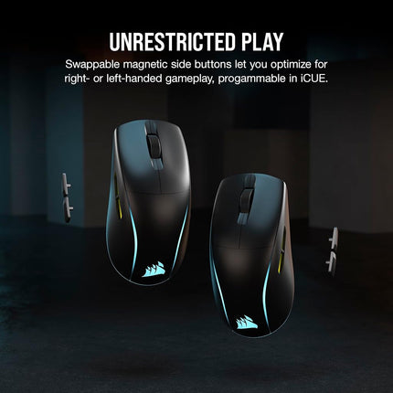 Corsair M75 Wireless RGB Lightweight FPS Gaming Mouse � 26,000 DPI � Swappable Side Buttons � iCUE Compatible � PC � Black