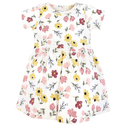 Robes en coton pour bébés filles Hudson Baby, motif floral peint doux, 0-3 mois