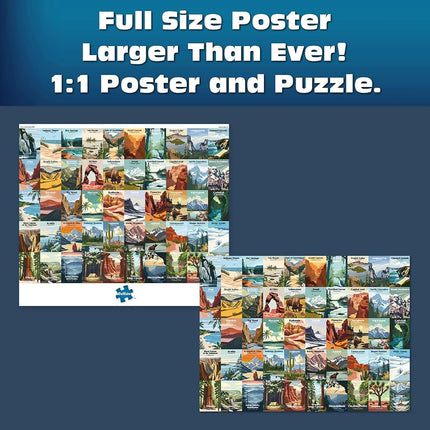 Buffalo Games - Sapphire Select - Nos parcs nationaux - Puzzle de 1000 pièces – Stimulant et amusant – Carton support bleu – Boîte de présentation prête à offrir – Poster pleine taille inclus