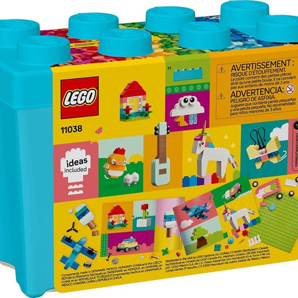 LEGO Classic Vibrant Creative Brick Box, Arts & Crafts Sensory Toy for Kids, Creative Building Set with a Unicorn, Skateboard, Guitar, Plane & More, Birthday Gift for 4 Year Old Girls and Boys, 11038