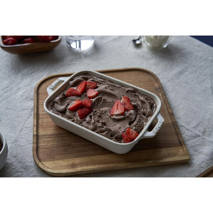 STAUB Ceramics Rectangular Baking Dish Set, 2 pc, Rustic Ivory