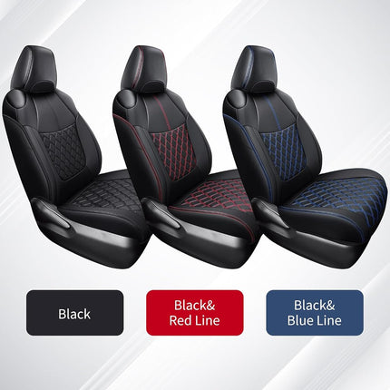 Huidasource Front Car Seat Covers Fit for Toyota RAV4, Full Coverage Seat Protector Fit for 2019-2024 Toyota Rav4 XLE LE XLE Premium Limited(Not for Hybrid/Adventure/TRD Off-Road/Prime, Black&Blue)