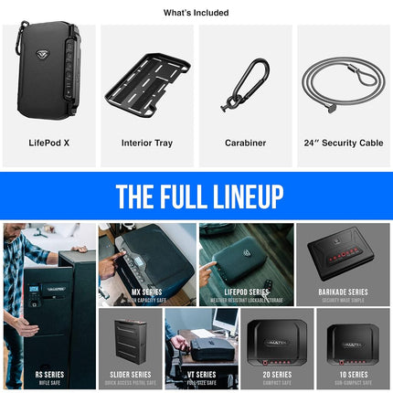 VAULTEK LifePod X Micro Weatherproof Electronic Lockbox Secure Travel Case Rugged Mini Portable Case with Backlit Keypad (Covert Black), Varies on Style
