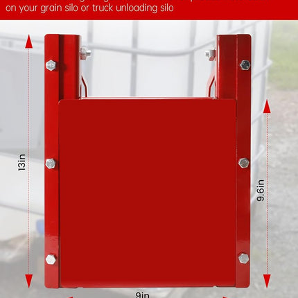 Sliding Grain Gate-9"x9", Heavy Duty Steel Grain Bin Slide Gate is Suitable for Grain Silos, Feed Bins, Truck Bin Unloading, Red Grain Feed Bin Slide Door