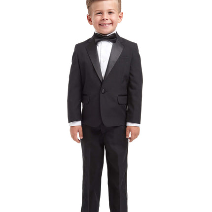 Nautica Baby Boys 4-Piece Tuxedo with Dress Shirt, Bow Tie, Jacket, and Pants, Black, 6-9 Months