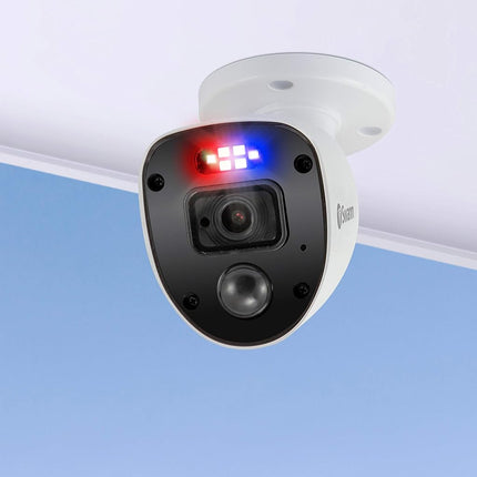 Swann Add-On DVR Bullet Security Cameras with Sensor Spotlights, Flashing Lights, 1080p Full HD Video, Indoor or Outdoor, Colour Night Vision plus True Detect Heat Motion Detection - 2 Pack, 1080SLPK2