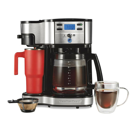Hamilton Beach COOLAPA Way Brewer Coffee Maker, Single-Serve and 12-Cup Pot, Stainless Steel (49980A), Carafe