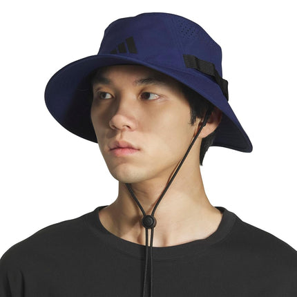 adidas Men's Victory Bucket Hat Outdoors and Sideline Wide Brim Style for Sun Protection Floppy Hat, Dark Blue/Black/5.0, S/M, Dark Blue/Black/5.0, S