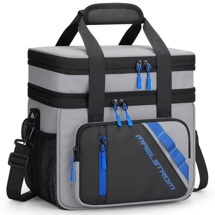 Maelstrom Sac Repas, Sac Isotherme 20L pour Hommes Femmes, Sac Réfrigérant Étanche à Double Pont Extensible avec 6 Poches, Sac Fourre-Tout Réutilisable pour le Travail, le Pique-nique, les Voyages, Gris