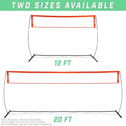 GoSports 12 ft Freestanding Volleyball Training Net for Indoor or Outdoor Use, Instant Setup and Height Adjustable