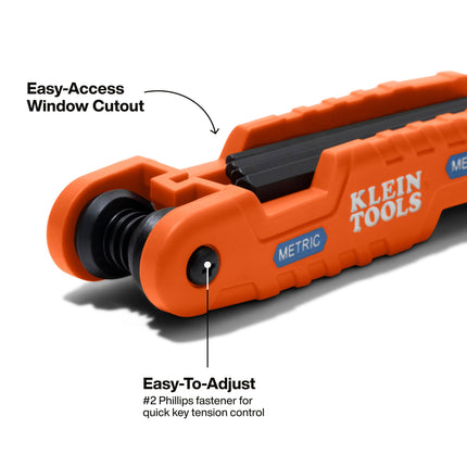 KLEIN TOOLS 70552 Pro Folding SAE and Metric Hex Key Set, 21-Key, Allen Wrench Tool with High-Leverage Blades, 2-Pack