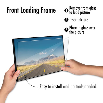 Americanflat Front Loading 5x7 Picture Frame with Shatter-Resistant Glass - Set of 12 - Metropolitan Collection - Photo Frame for Tabletop and Wall Display - Black