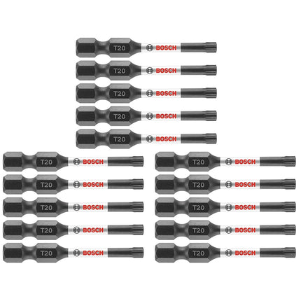 BOSCH ITT20215 15-Pack 2 in. Torx #20 Impact Tough Screwdriving Power Bits