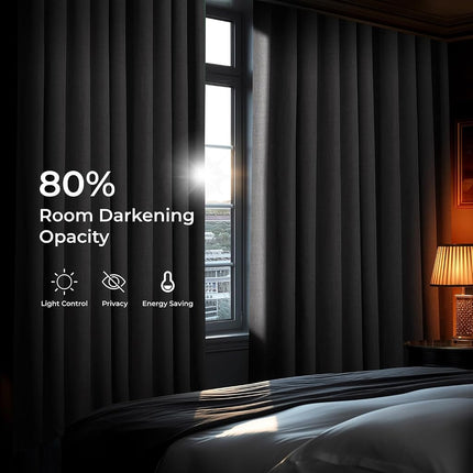 HPD Half Price Drapes Faux Linen Room Darkening Curtains - 120 Inches Long Luxury Linen Curtains for Bedroom & Living Room (1 Panel), 50W X 120L, Clay