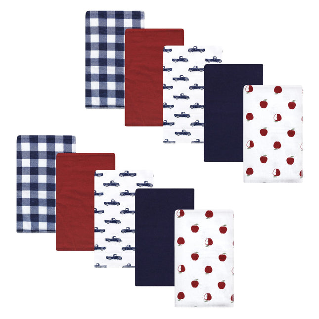 Hudson Baby Unisex Baby Cotton Flannel Burp Cloths