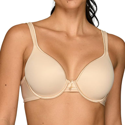 Vanity Fair Women's Bra with 2-Way Convertible Straps, Body Caress Full Coverage, Lightly Lined Cups Up to Dd, Opaque, Underwire-Beige, 36C