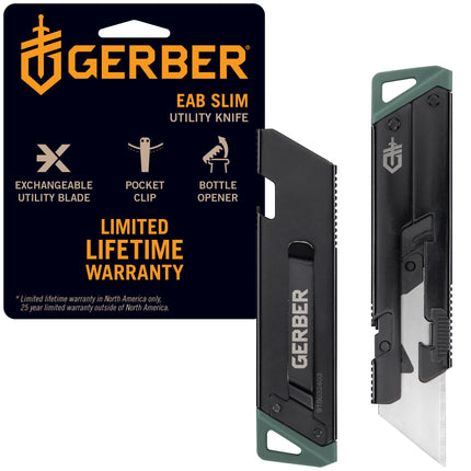 Gerber Gear EAB Utility Knife, Clips to Pocket or 