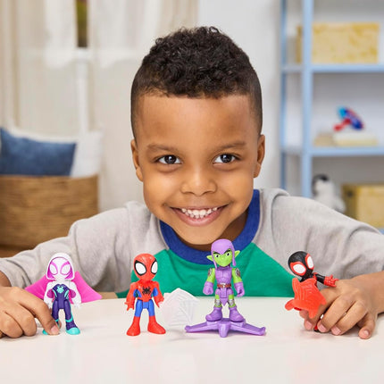 Spidey and his Amazing Friends Marvel Web-Slinging Adventure Set, Spider-Man Action Figures, Grün