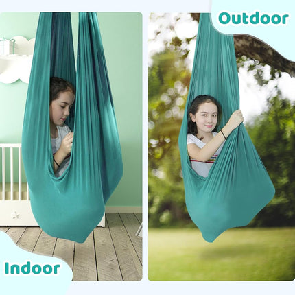 TOPARCHERY Indoor Sensory Swing for Special Needs, Cuddle Hammock Ideal for Sensory Integration Snuggle Swing Hammocks (Green)