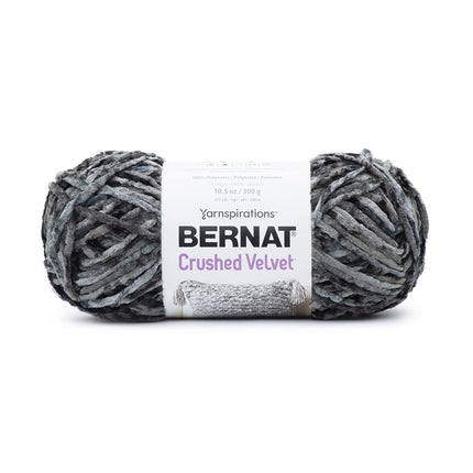Bernat Crushed Velvet Deep Gray Yarn - 2 Pack of 300g/10.5oz - Polyester - 5 Bulky - 315 Yards - Knitting/Crochet