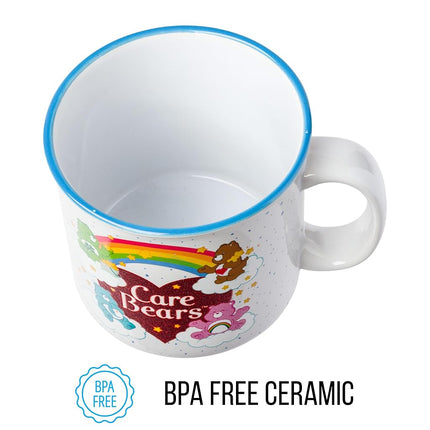 Silver Buffalo Care Bears Rainbow Heart Logo 20oz Ceramic Camper Mug
