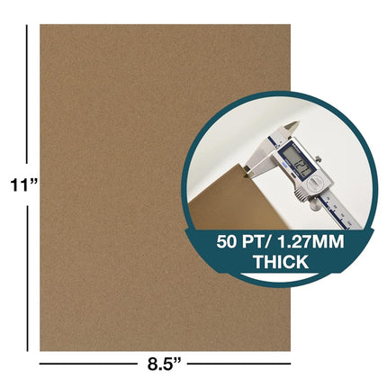 Samsill Chipboard Sheets 8.5 x 11 Inches, 100 Pack, Acid Free, 0.057� Heavy Weight, Brown, Create Three-Dimensional Embellishments for Cards, Mixed Media, Crafts, Fabric Organizer