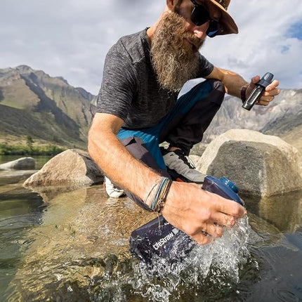 LifeStraw Peak Series Collapsible Squeeze Water Bottle, Dark Grey, 1 Litre Capacity