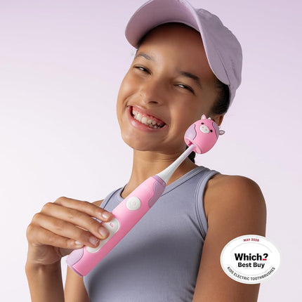 Ordo Squishmallows Electric Toothbrush, Sonic, Rechargeable, 3 Modes, Over 5 Weeks Battery, Extra Head, Pink, Kids 4+
