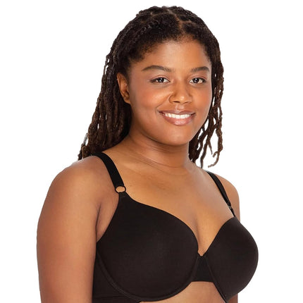 Fruit of the Loom Women's T-Shirt Bra, Opaque, Black/White/Grey Heather, 36D (Pack of 3)