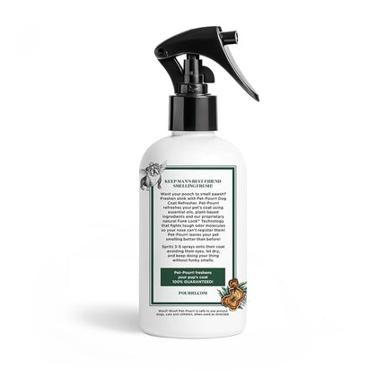 Poo-Pourri Furrest Fresh 8oz Dog Coat Deodorizing Spray – Plant Derived Ingredients – Vet Recommended – Paraben & Sulfate-Free - Grooming perfume Spray for Dog Odor – Fir, Amber, & Cedarwood Scent