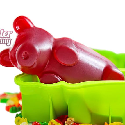 DIY Giant Gummy Bear Mold by Mister Gummy | Premium Quality Silicone + 2 Recipes and 5 Gift Bags Included | Make Big Bear Treats! (Gummy, Cakes, Breads, Chocolates, and More) (Green)