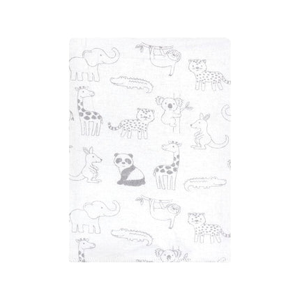 Lot de langes en flanelle de coton unisexe Hudson Baby, motifs animaux du zoo, taille unique