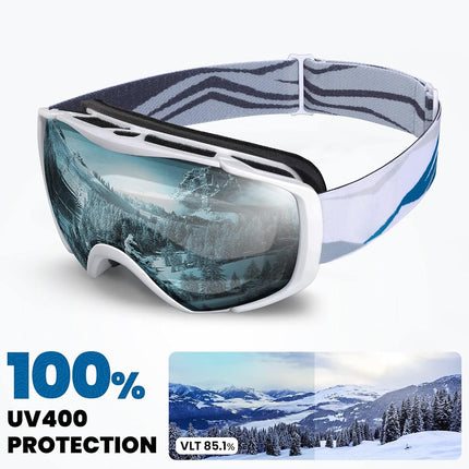 OutdoorMaster Ski Goggles with Cover Snowboard Snow Goggles OTG Anti-Fog for Youth Teenager, A05 Vlt 85.1%