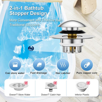 Tapón de bañera Geyrut YG-001, plateado