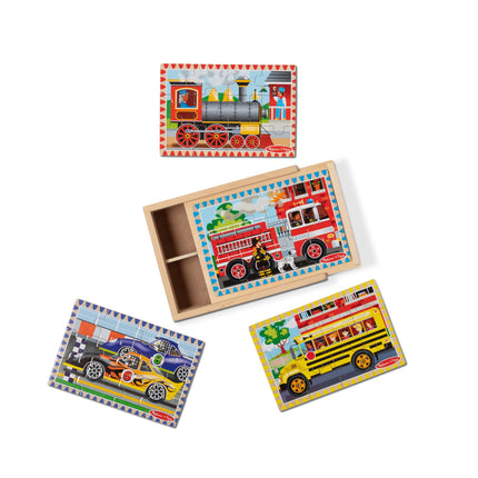 Melissa & Doug Vehicles Jigsaw Puzzles in a Box, F