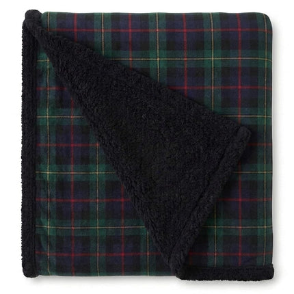 Eddie Bauer - Throw Blanket, Super Soft Reversible Cotton Flannel Sherpa Bedding, Ideal Christmas & White Elephant Gifts, Cozy Plaid Home Decor (Pine Tartan, Throw)