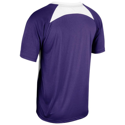 CHAMPRO Men's Clean Up 2-Button Baseball/Softball Jersey Purple, White