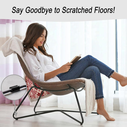 Rectangle U Shaped Sled Chair Leg Tips Cap with Felt Pads,Floor Protectors