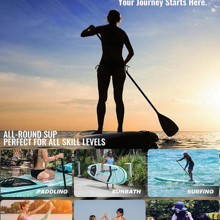 BEYOND MARINA Inflatable Paddle Board Stand Up Paddle Board, 320 x 81 x 15 cm Featherlight Sup Board for Youth & Adult, Premium Double Action Pump, Backpack, Fiberglass Paddle, Leash, Golf Mint Green