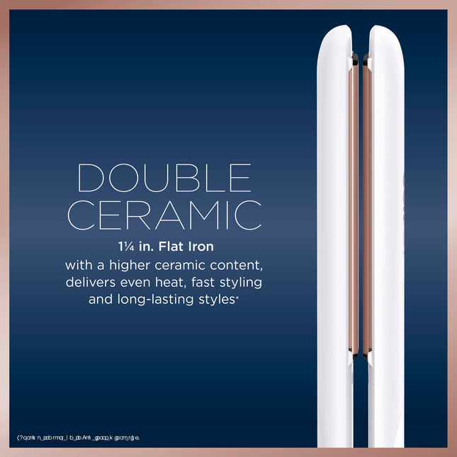 Fer plat en céramique double Conair, fer à lisser de 1 1/4 pouce