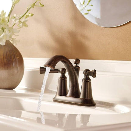 Moen 4505BN Wynford Two-Handle Centerset High Arc Bathroom Faucet, Brushed Nickel