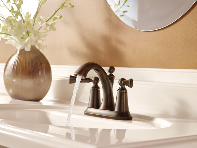 Moen 4505 Wynford Two-Handle Centerset High Arc Bathroom Faucet, Chrome