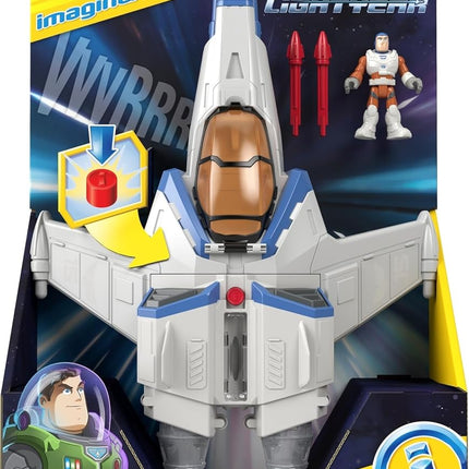 Imaginext Spaceship Toy Disney and Pixar Lightyear Lights & Sounds XL-15 with Buzz Lightyear Figure for Preschool Kids Ages 3+ Years, HGT26