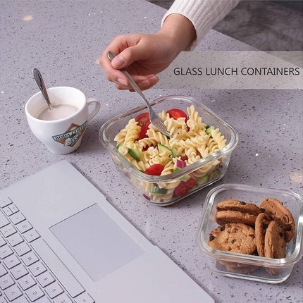 10 Pack Glass Meal Prep Containers, Food Storage Containers with Lids Airtight, Glass Storage Container Set with Lid for Food, Bpa-free, Leak-proof, Microwave Oven Freezer Dishwasher Safe creamy white
